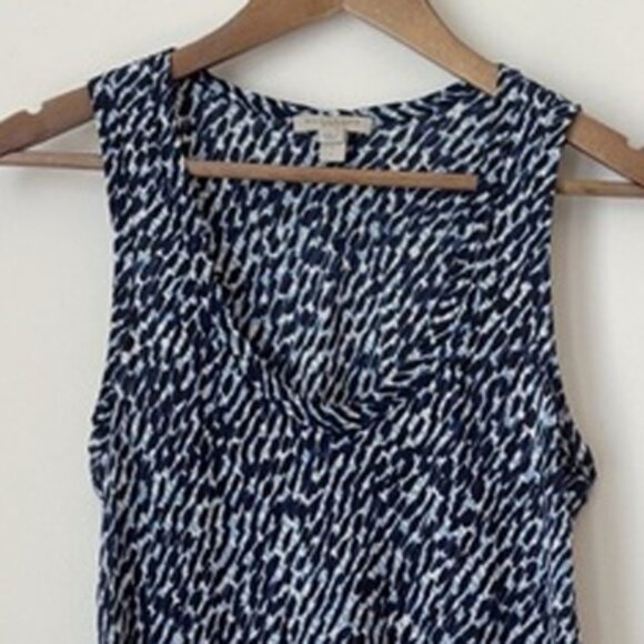 Burberry Brit Silk Geometric Print Sleeveless Blouse Small Blue - Picture 2 of 7